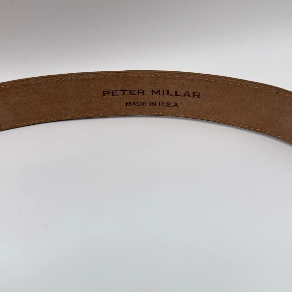 PETER  MILLAR Crown Crafted Genuine Exotic Leather O-Ring Belt Size 34 MSRP $395
